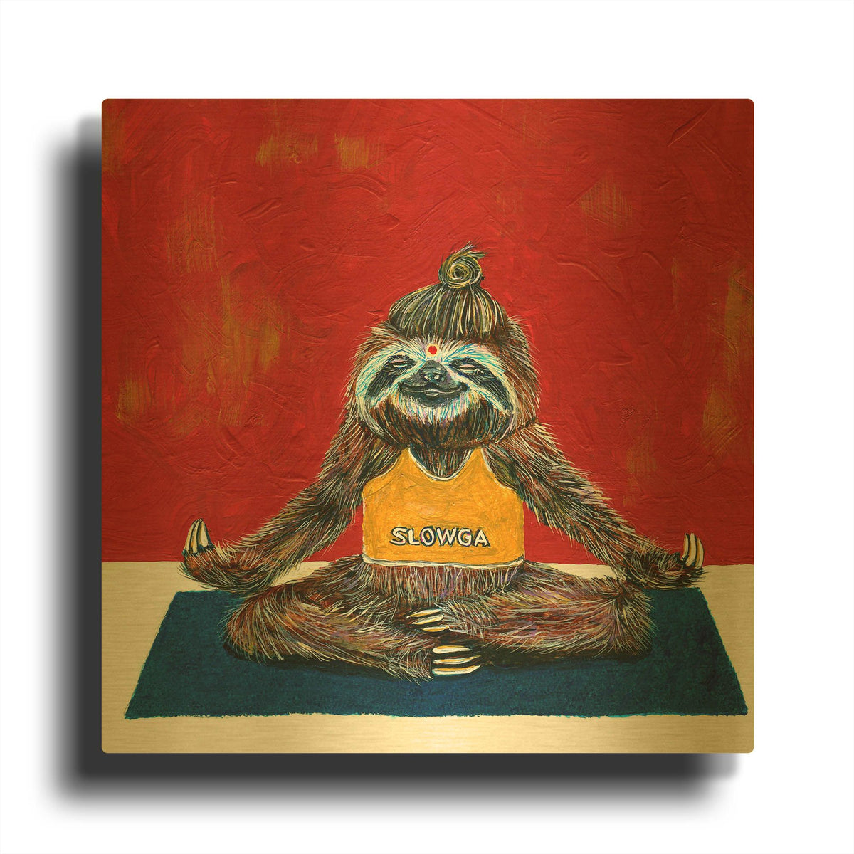 'Slowga' By Melissa Symons Gold Metal Wall Art
