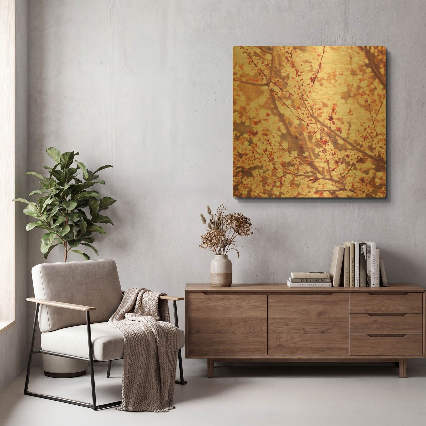 'Oh To Be a Bumblebee 3' By Myan Soffia Gold Metal Wall Art