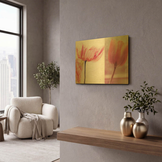 'Poppy & Tulip' By Myan Soffia Gold Metal Wall Art
