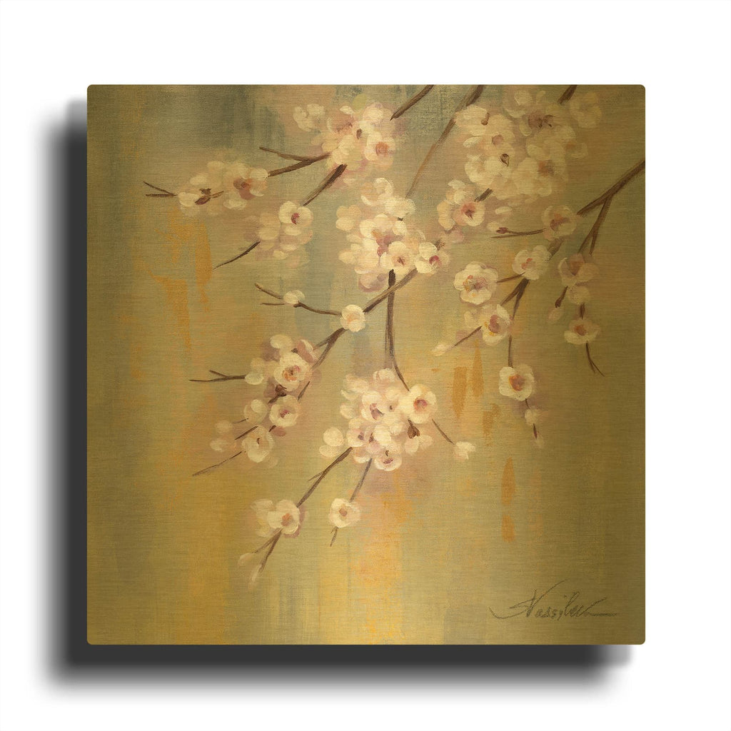 'Cherry Cloud' By Silvia Vassileva Gold Metal Wall Art