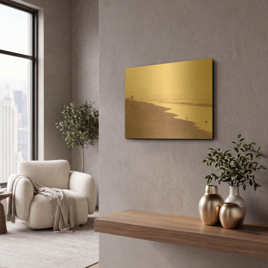 'October Swim' By Myan Soffia Gold Metal Wall Art