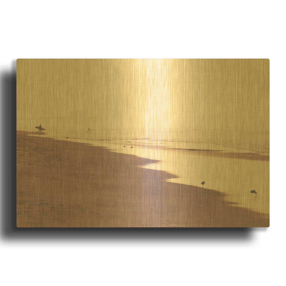 'October Swim' By Myan Soffia Gold Metal Wall Art