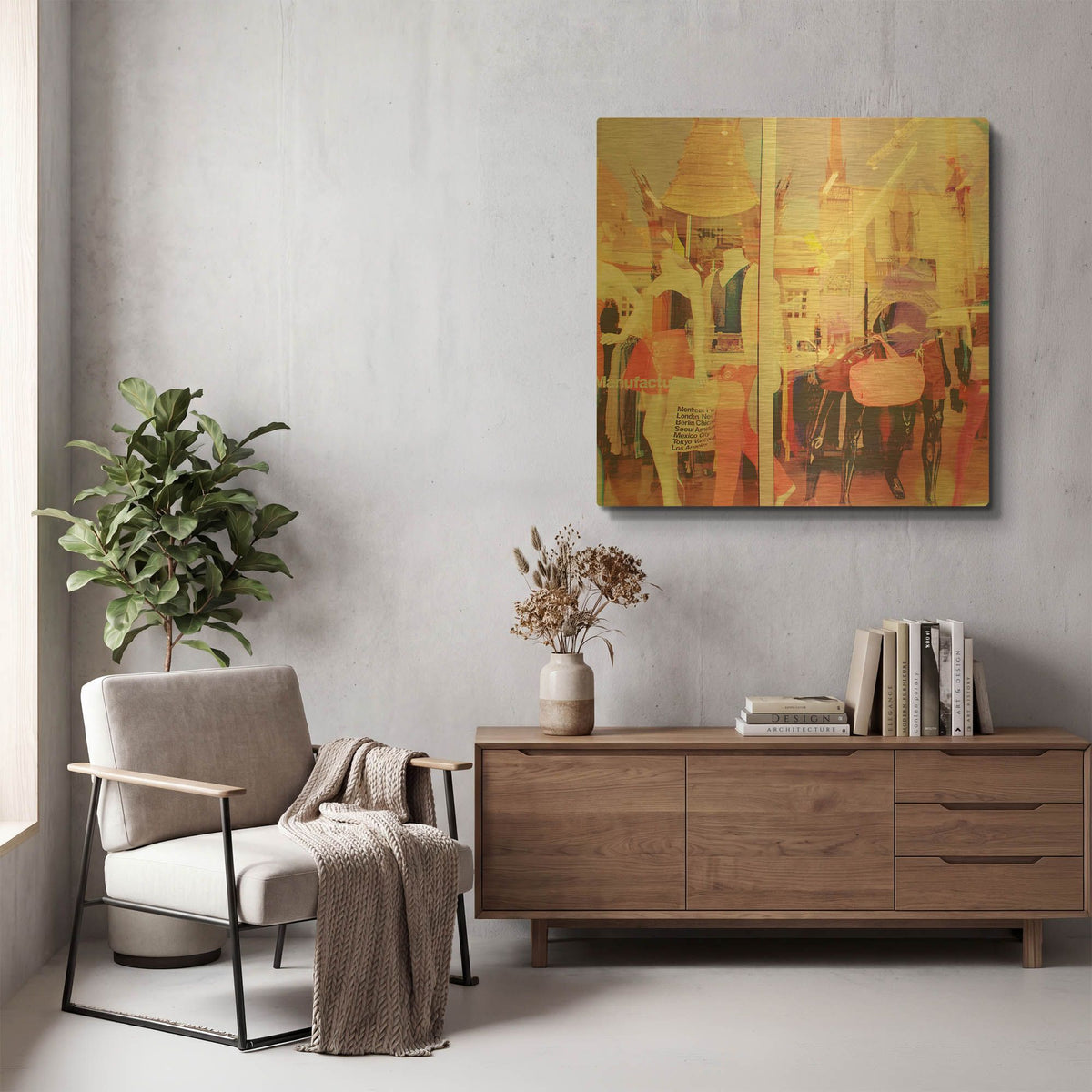 'Fashionista' By Myan Soffia Gold Metal Wall Art