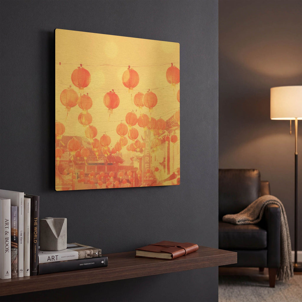 'Chinatown' By Myan Soffia Gold Metal Wall Art