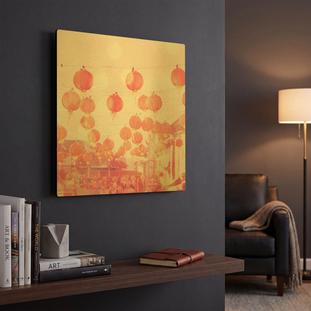 'Chinatown' By Myan Soffia Gold Metal Wall Art