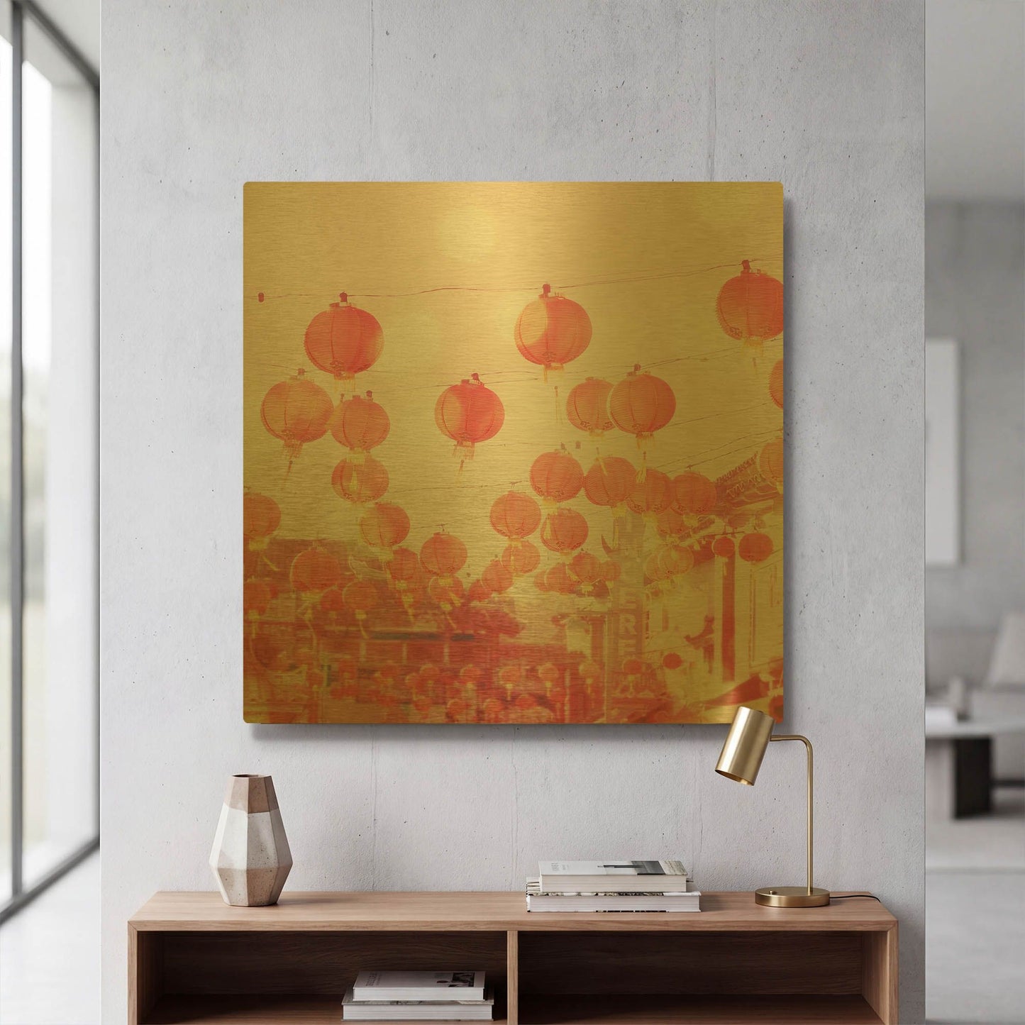 'Chinatown' By Myan Soffia Gold Metal Wall Art