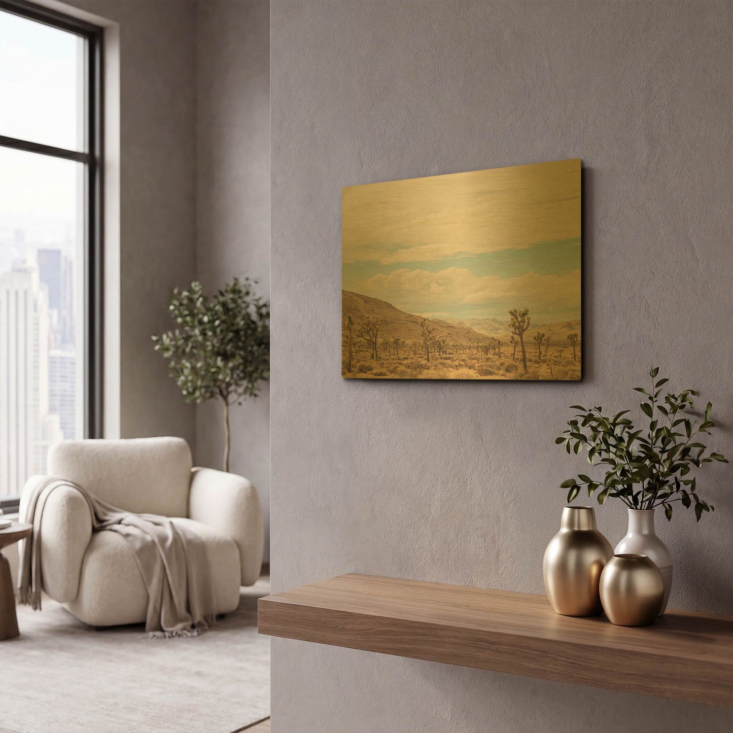 'Untitled 10' By Myan Soffia Gold Metal Wall Art