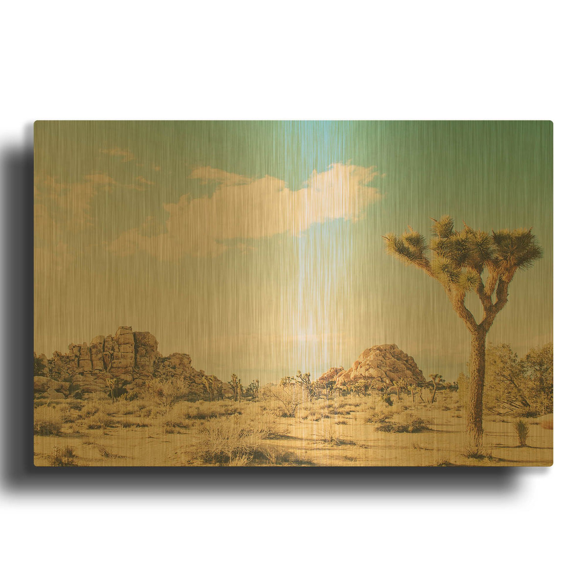 'Winter in the Desert 3' By Myan Soffia Gold Metal Wall Art