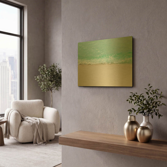 'Little Waves' By Myan Soffia Gold Metal Wall Art