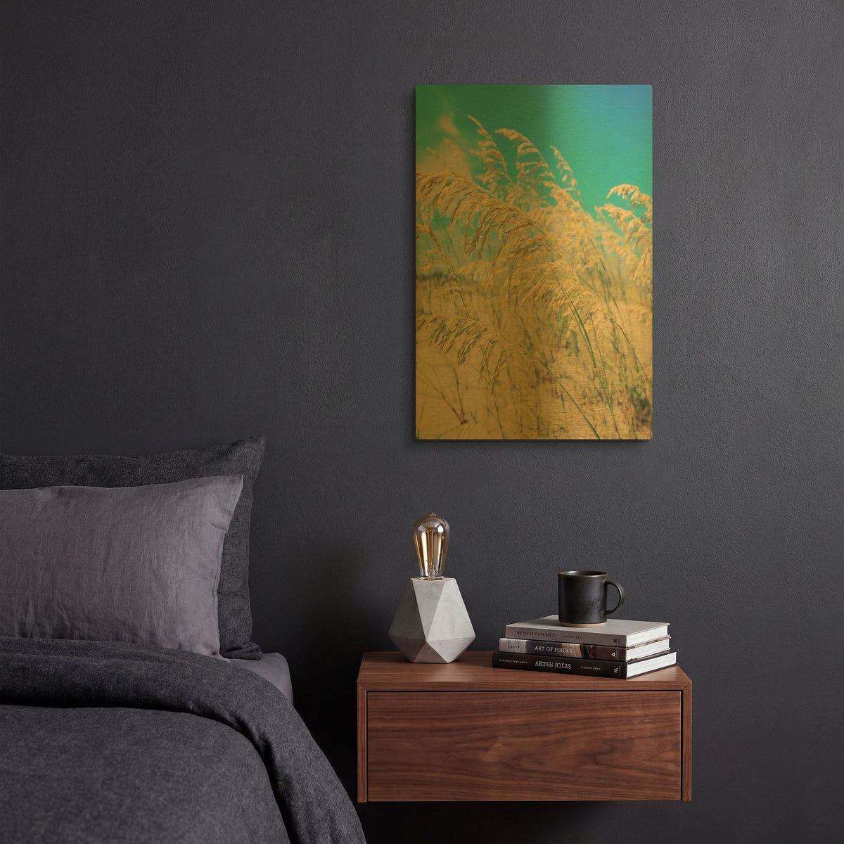 'Sea Oats' By Myan Soffia Gold Metal Wall Art