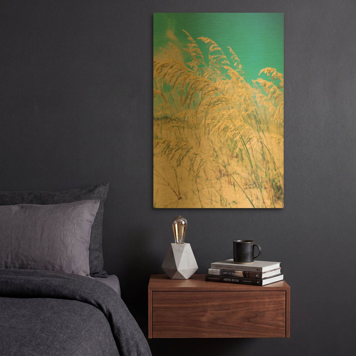 'Sea Oats' By Myan Soffia Gold Metal Wall Art