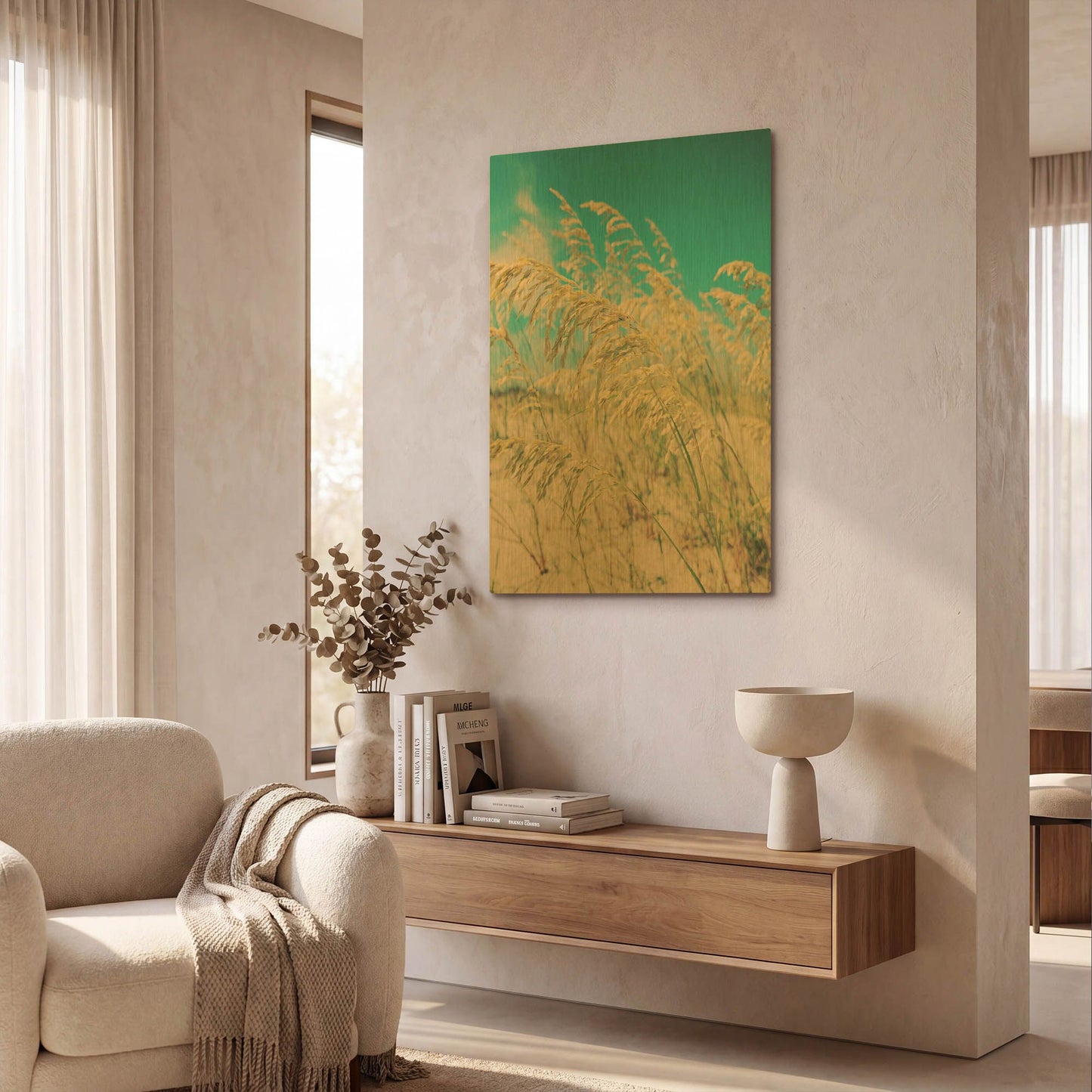 'Sea Oats' By Myan Soffia Gold Metal Wall Art