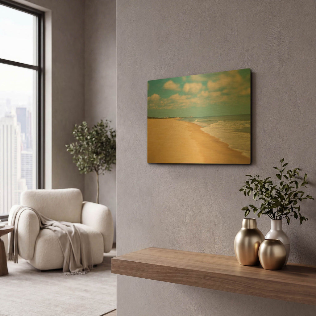 'Virginia Beach' By Myan Soffia Gold Metal Wall Art