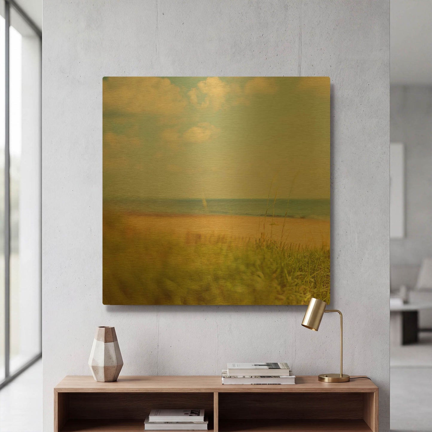 'Layers' By Myan Soffia Gold Metal Wall Art