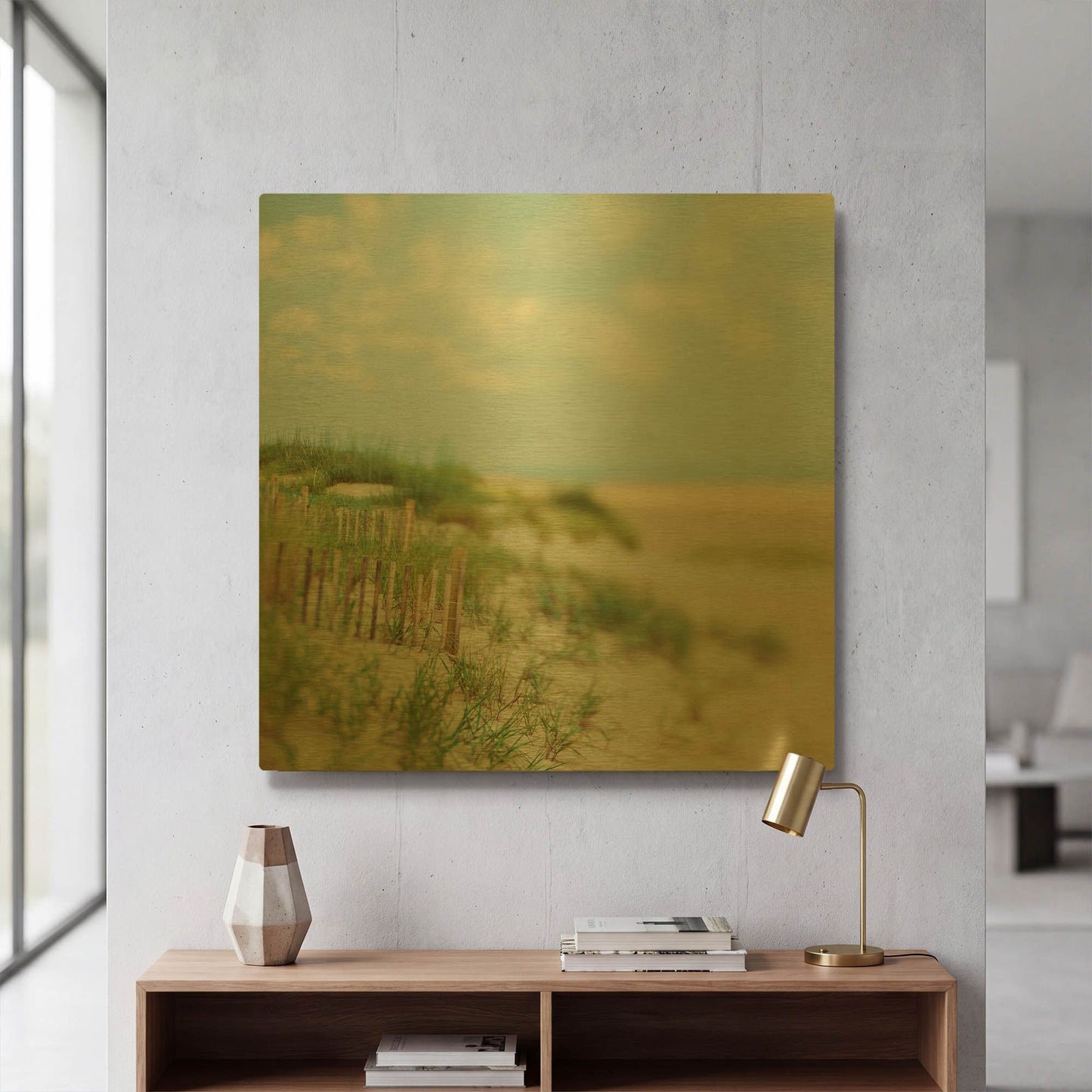 'Sand Dunes' By Myan Soffia Gold Metal Wall Art
