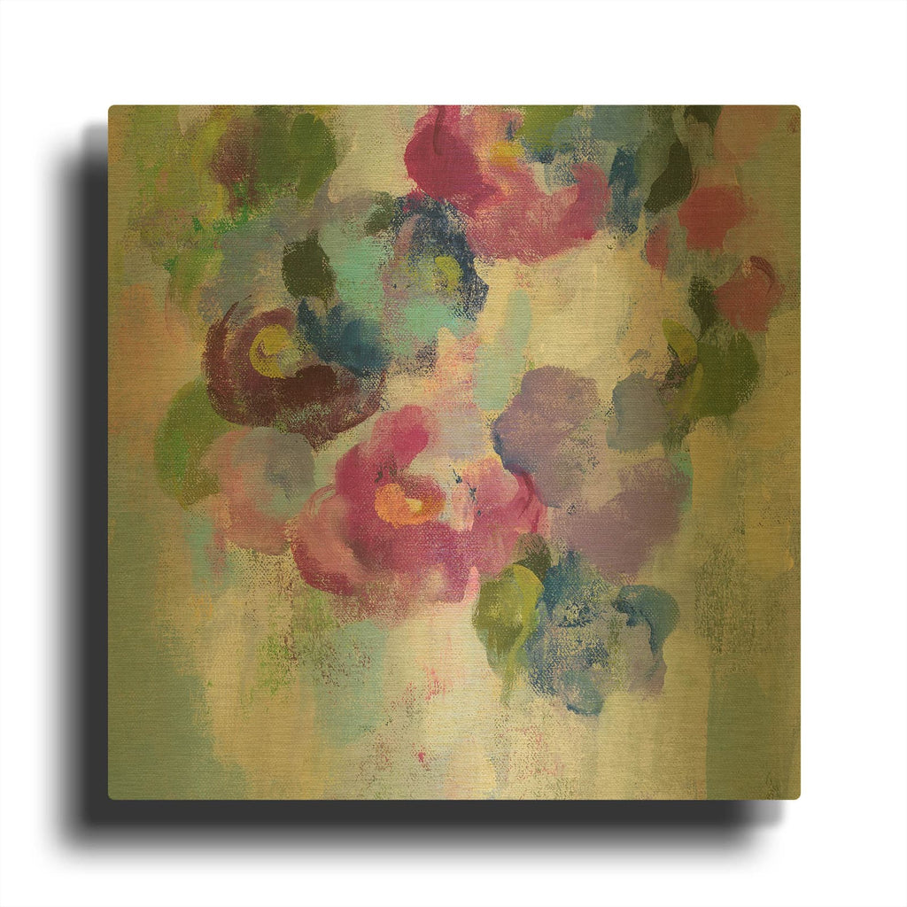 'Pink and Blue II' By Silvia Vassileva Gold Metal Wall Art