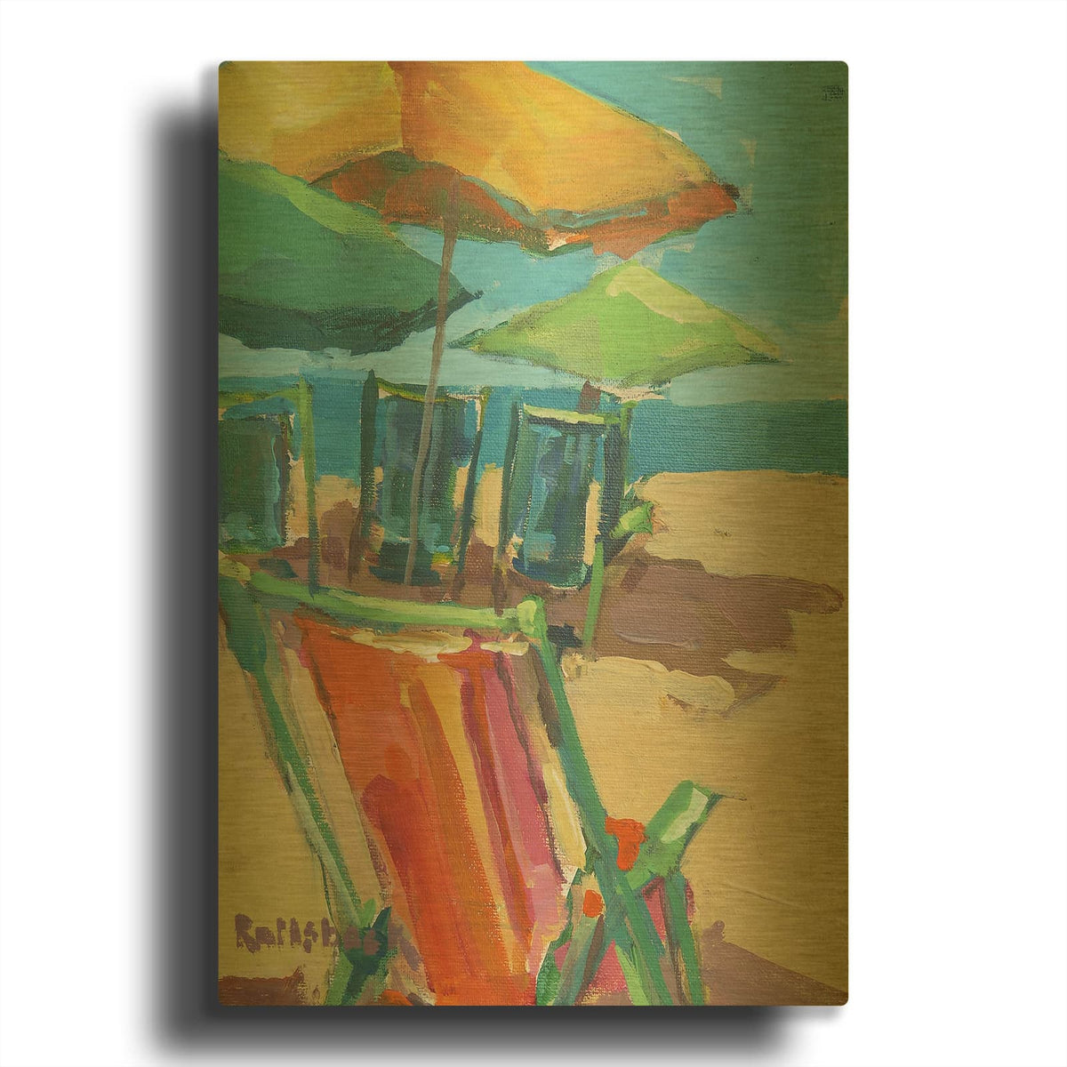 'Beach Days' By Page Pearson Railsback Gold Metal Wall Art