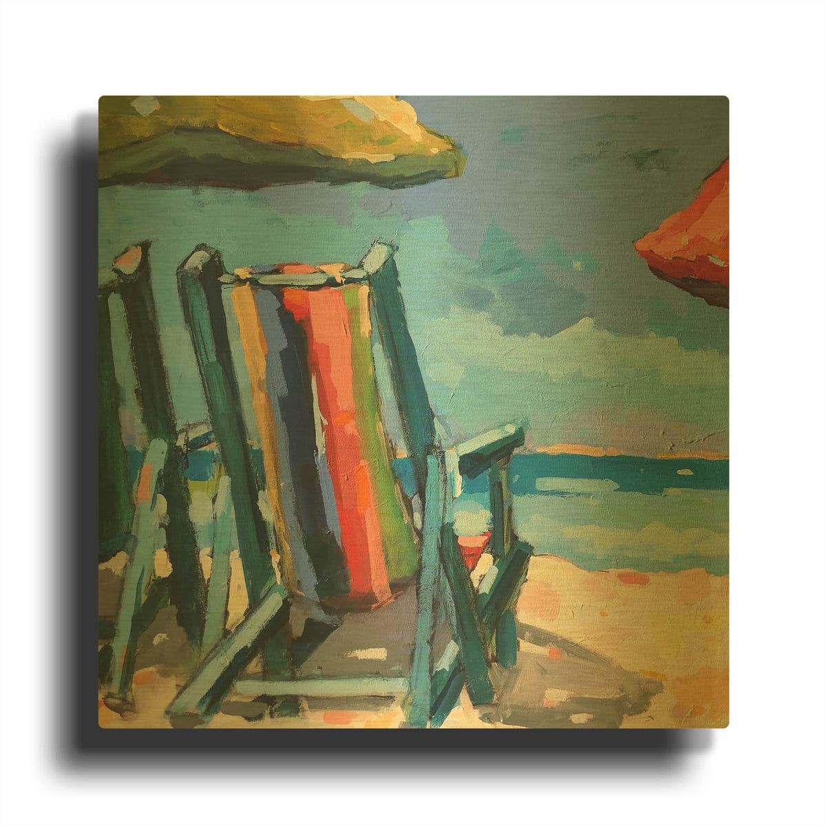 'Beach Time' By Page Pearson Railsback Gold Metal Wall Art