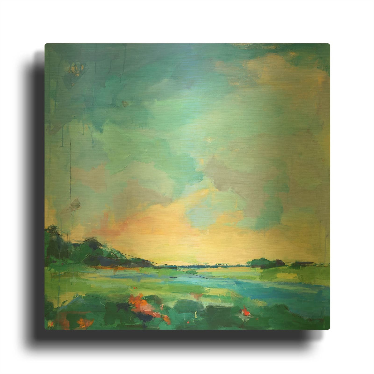 'River Marsh' By Page Pearson Railsback Gold Metal Wall Art