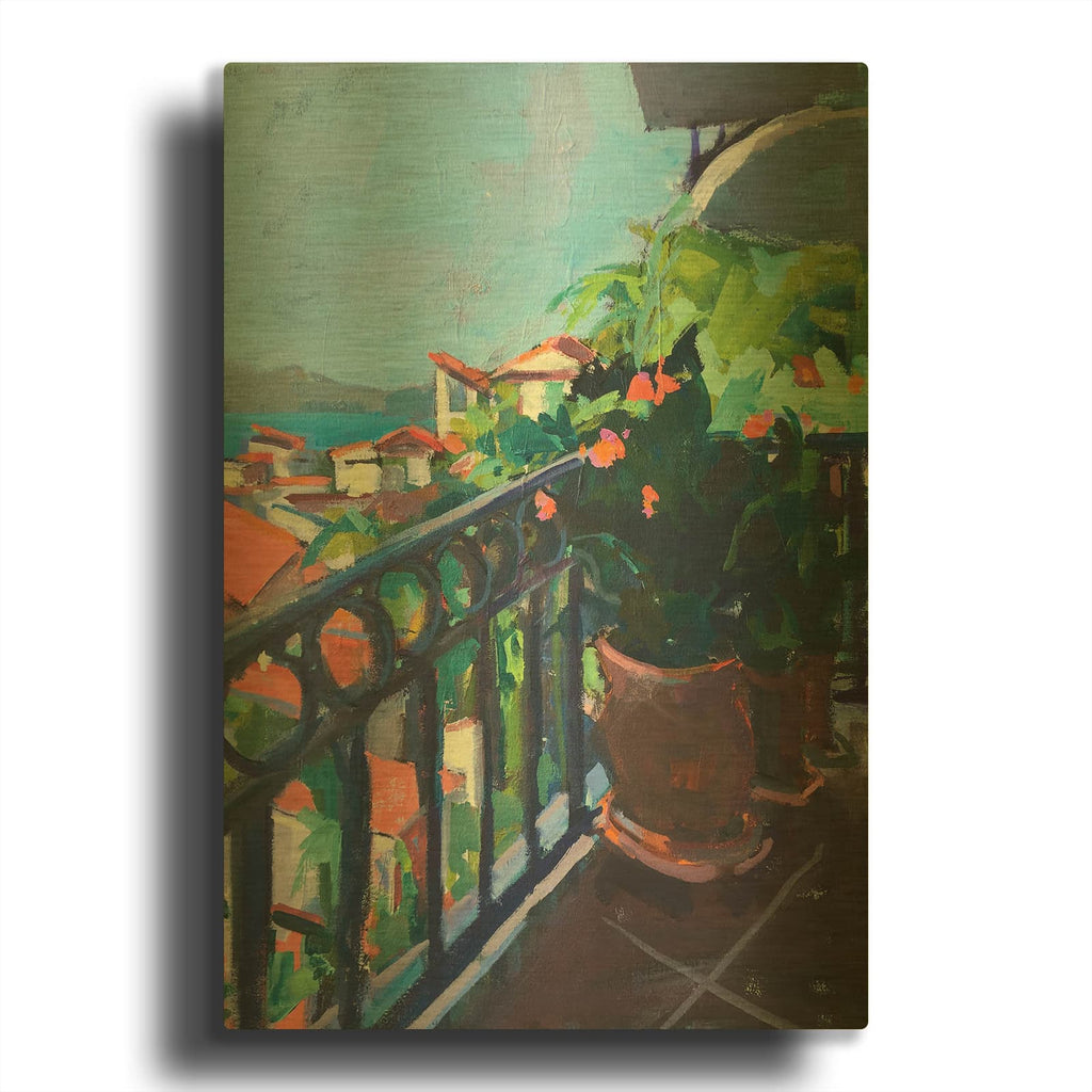 'Terrace View' By Page Pearson Railsback Gold Metal Wall Art