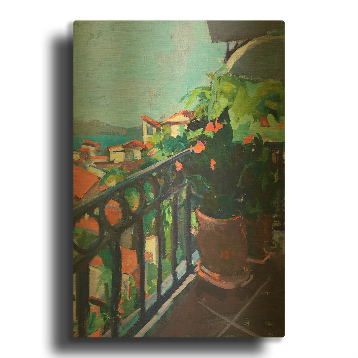 'Terrace View' By Page Pearson Railsback Gold Metal Wall Art
