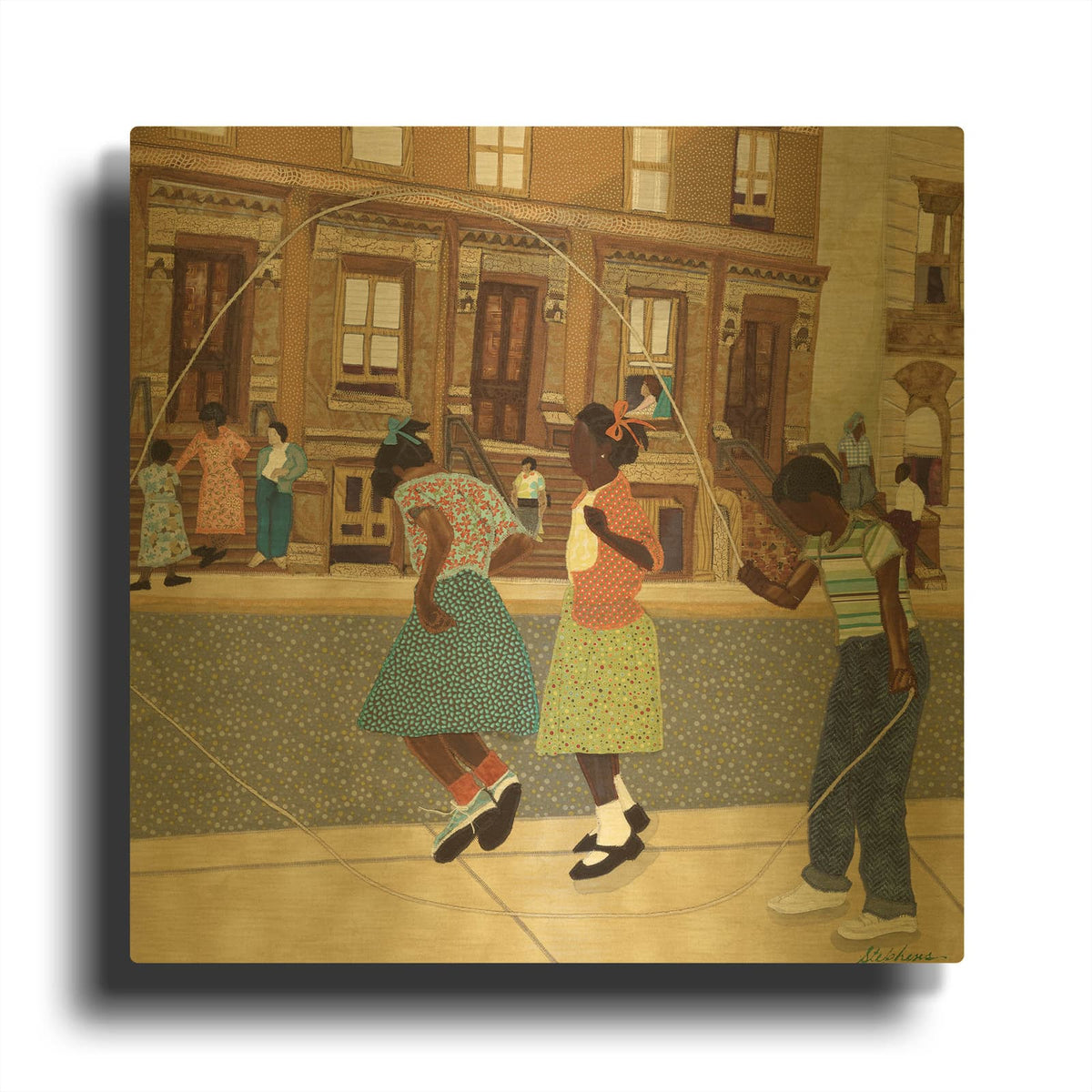 'Double Dutch' By Phyllis Stephens Gold Metal Wall Art