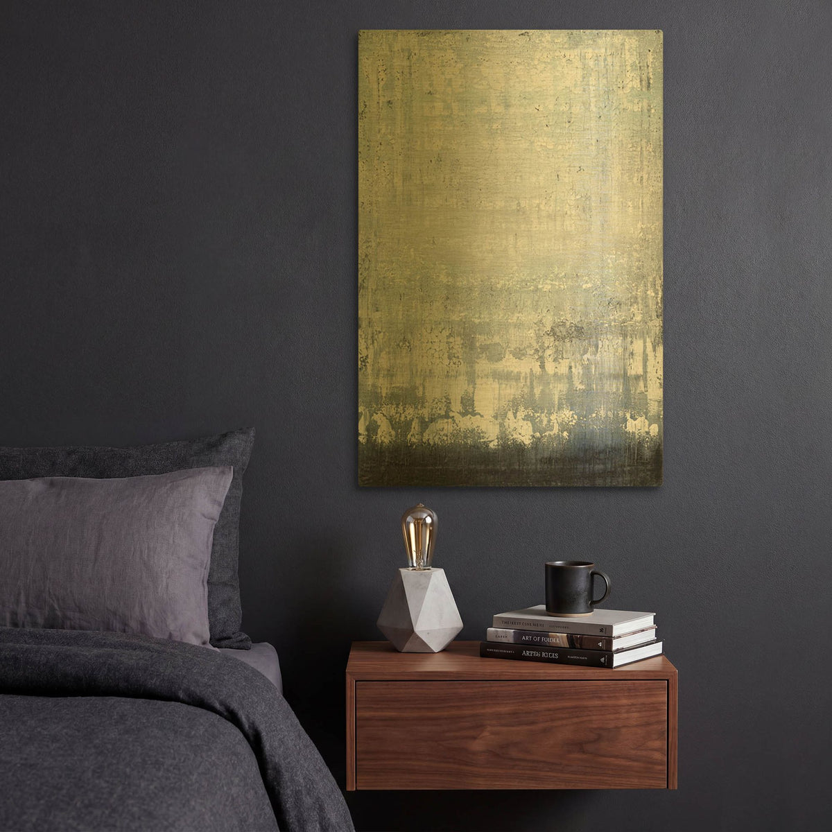 'Dark Earth 1' By Radek Smach Gold Metal Wall Art