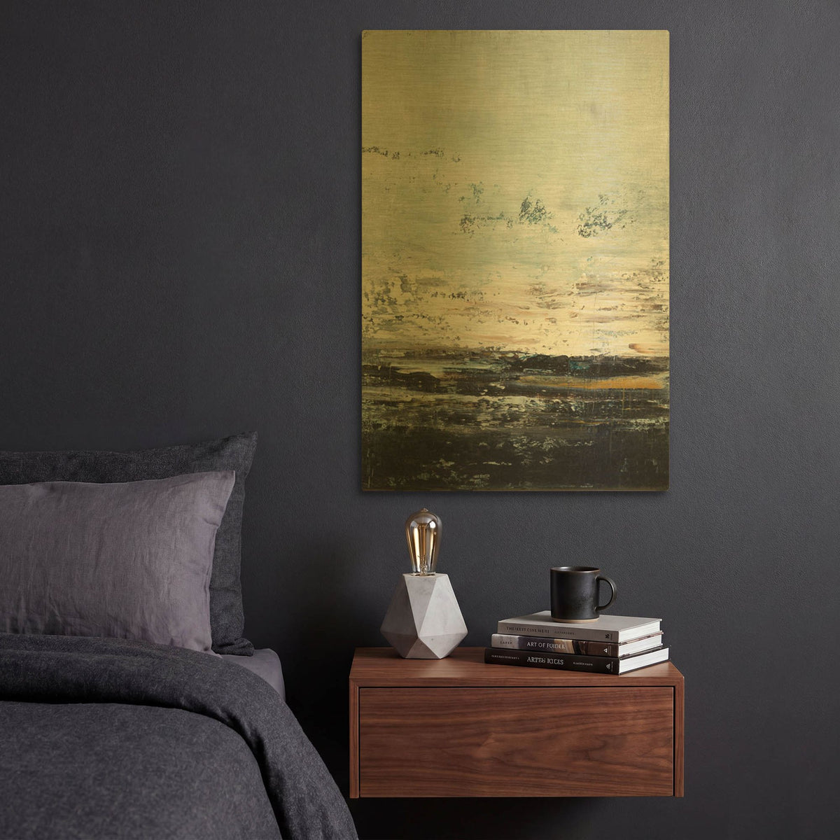 'Dark Earth 3' By Radek Smach Gold Metal Wall Art