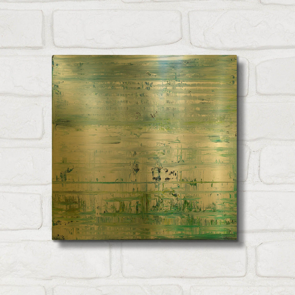 'Green Field' By Radek Smach Gold Metal Wall Art
