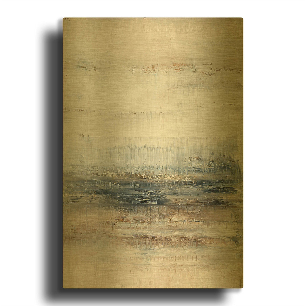 'Winter Field 1' By Radek Smach Gold Metal Wall Art