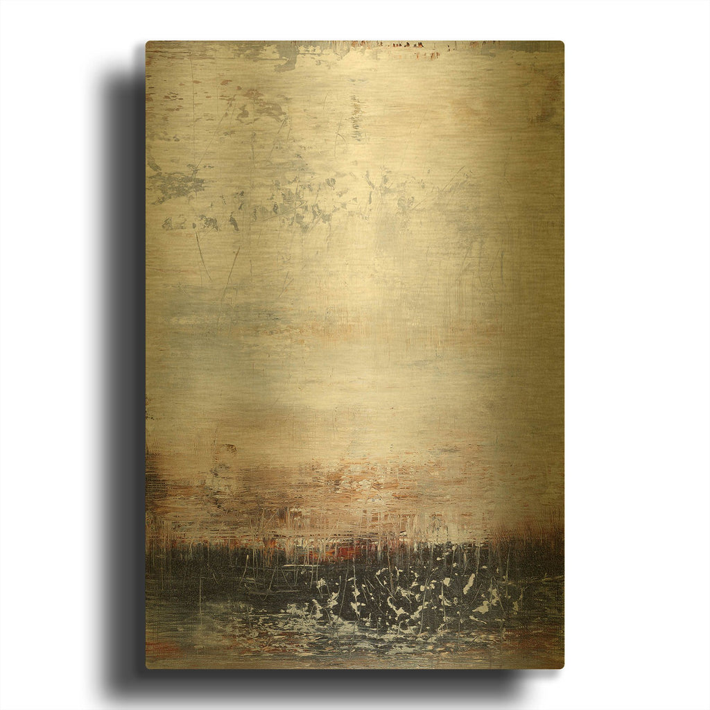 'Winter Field 2' By Radek Smach Gold Metal Wall Art