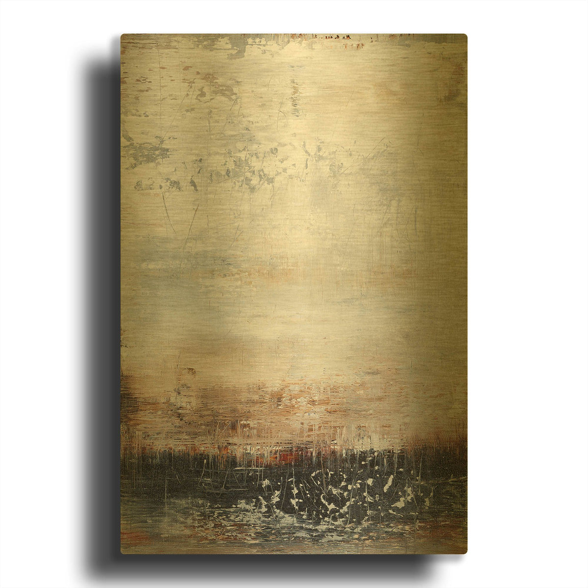 'Winter Field 2' By Radek Smach Gold Metal Wall Art