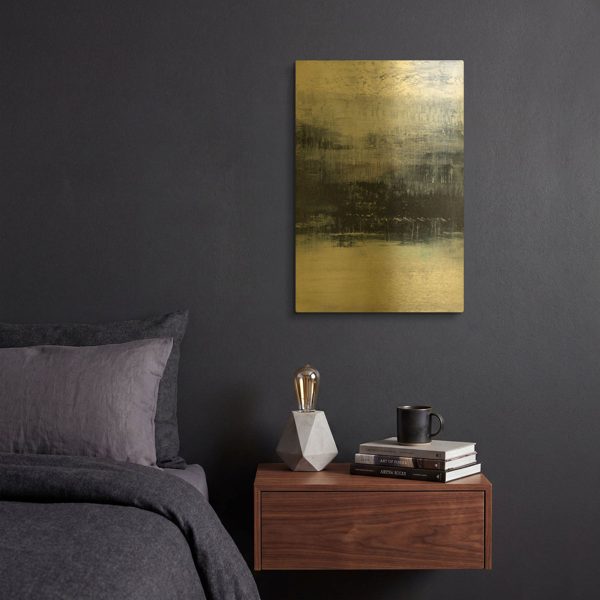 'Indigo Night' By Radek Smach Gold Metal Wall Art