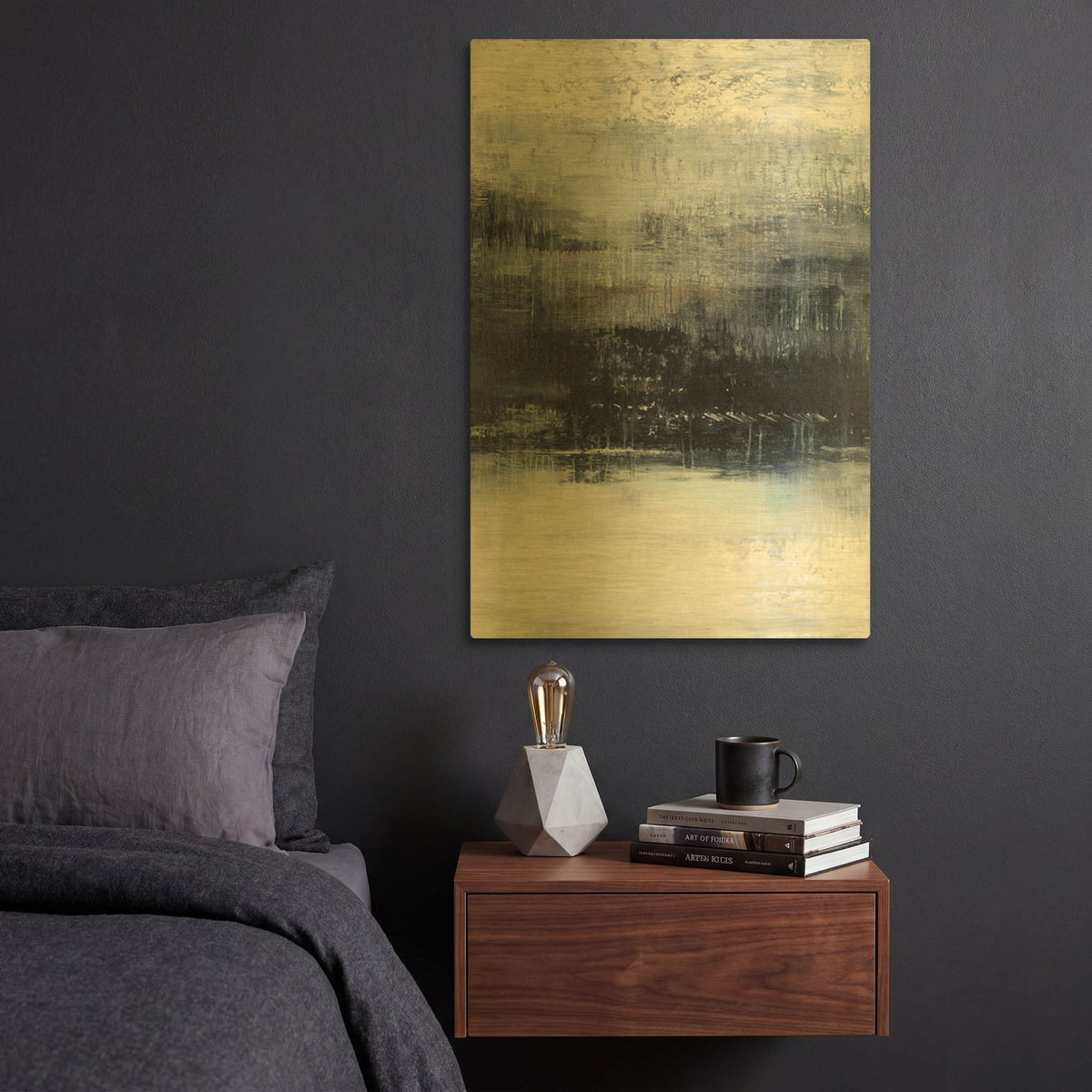 'Indigo Night' By Radek Smach Gold Metal Wall Art