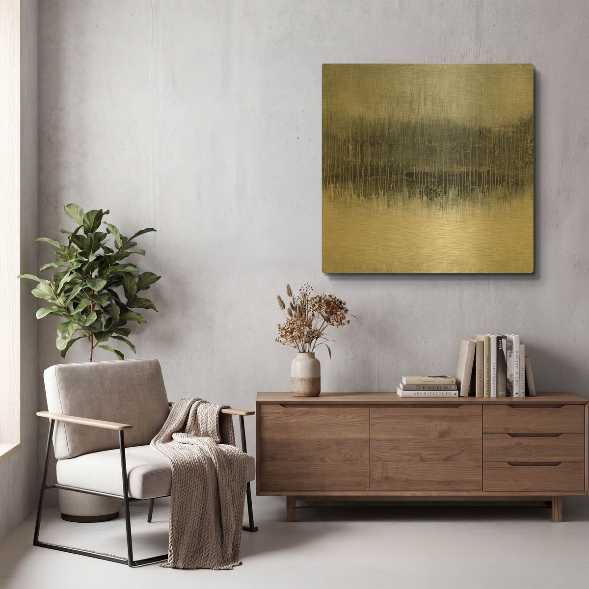 'Through The Trees' By Radek Smach Gold Metal Wall Art