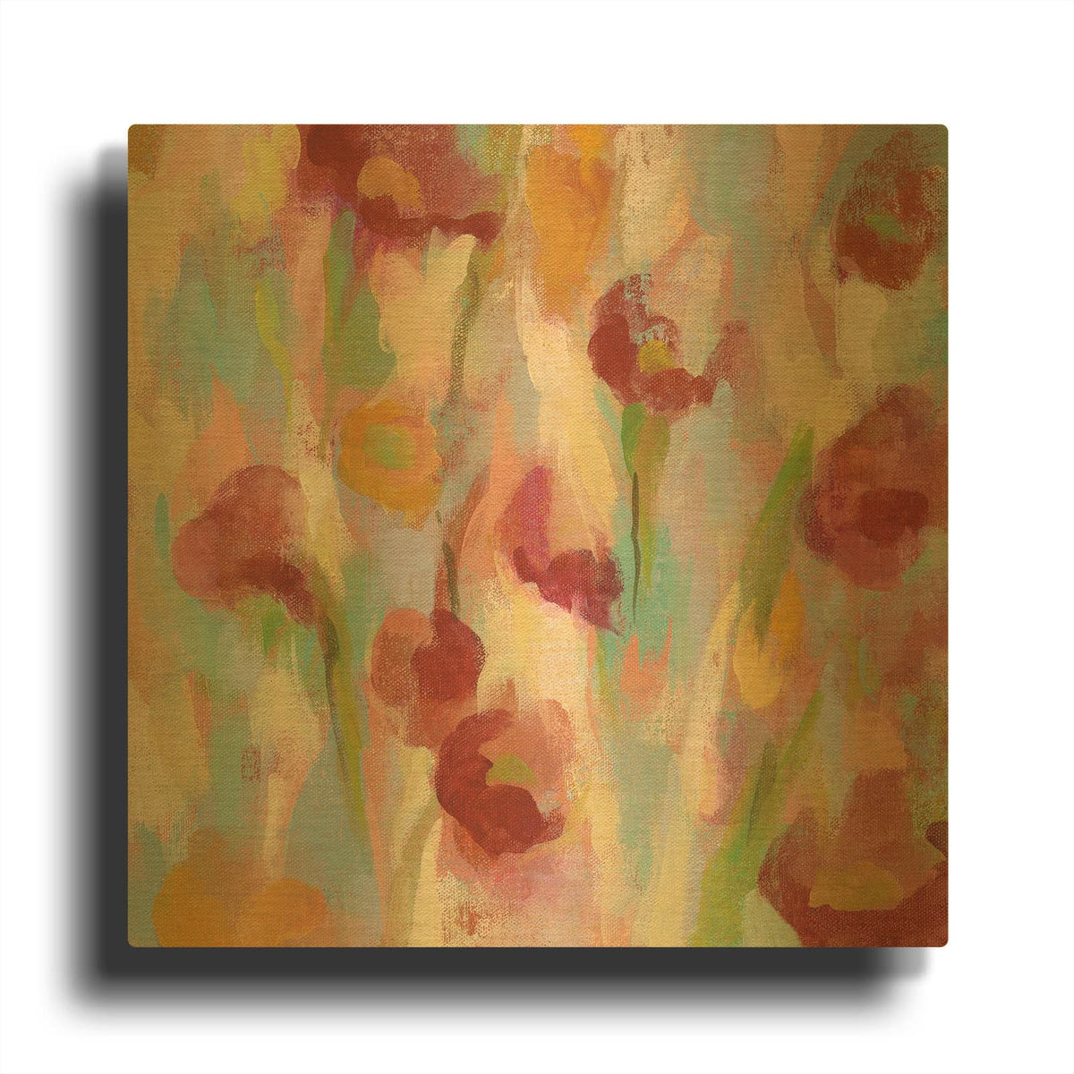 'Breezy Floral II' By Silvia Vassileva Gold Metal Wall Art