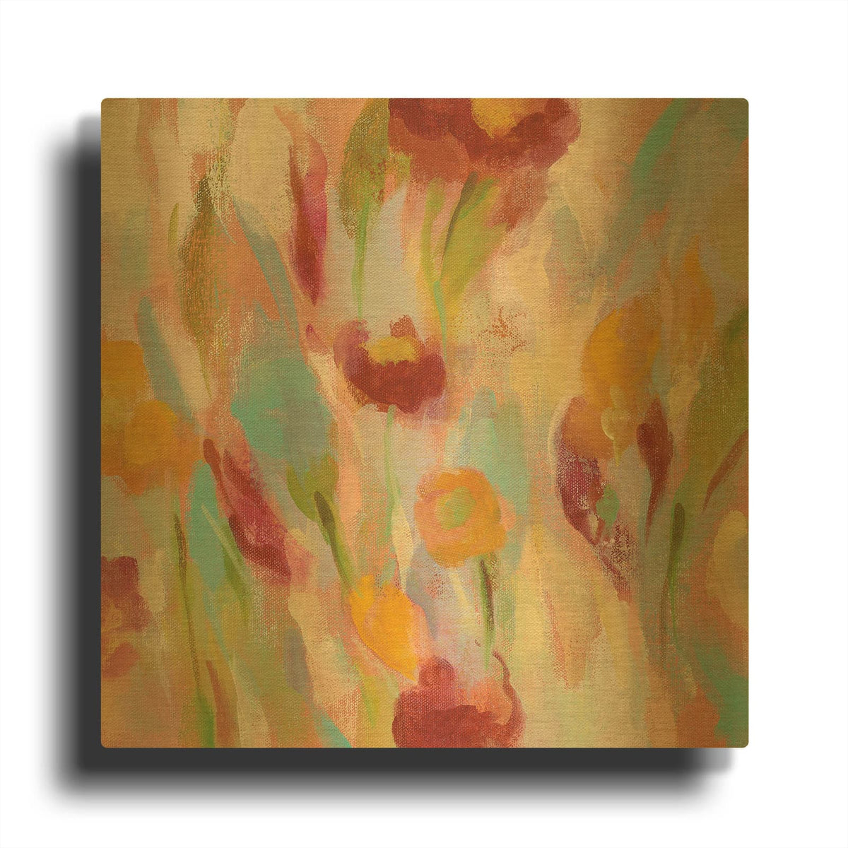 'Breezy Floral III' By Silvia Vassileva Gold Metal Wall Art