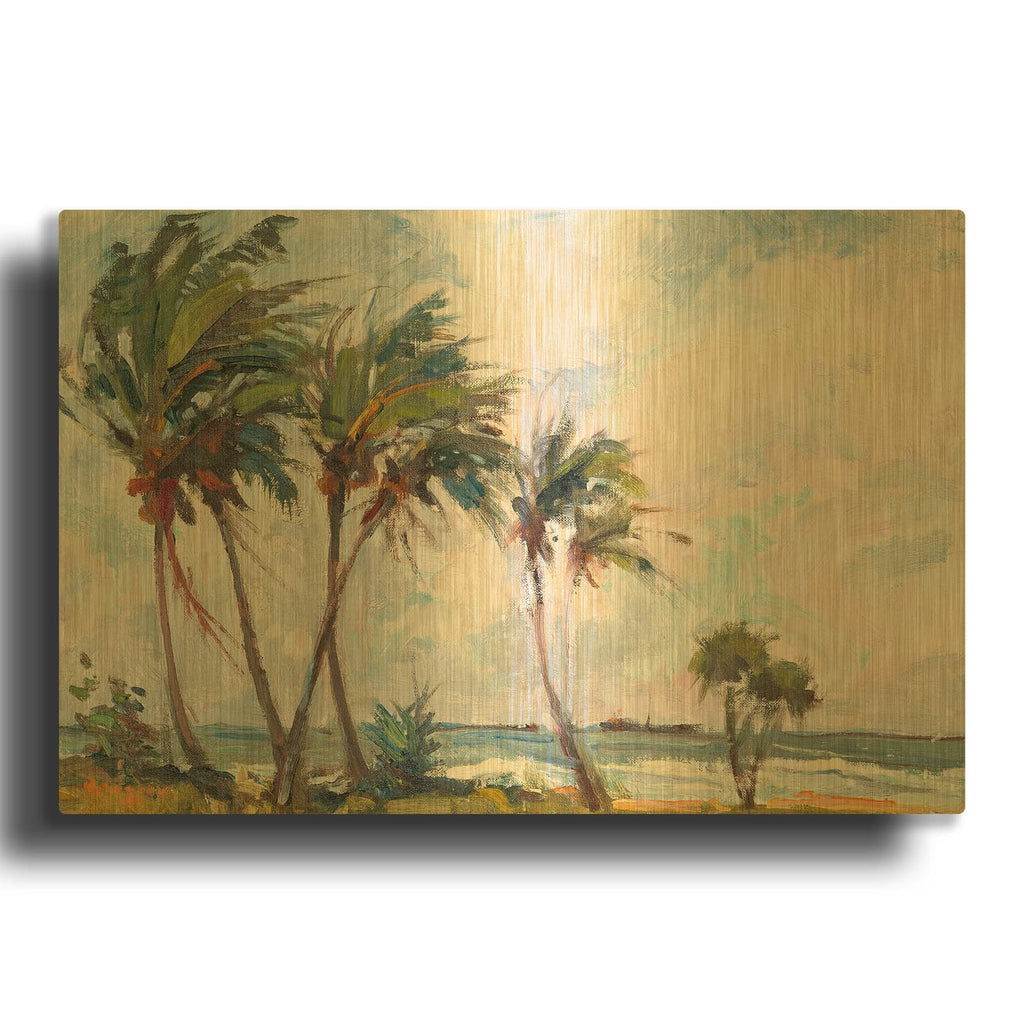 'Six Palms' By Richard A. Rodgers Gold Metal Wall Art