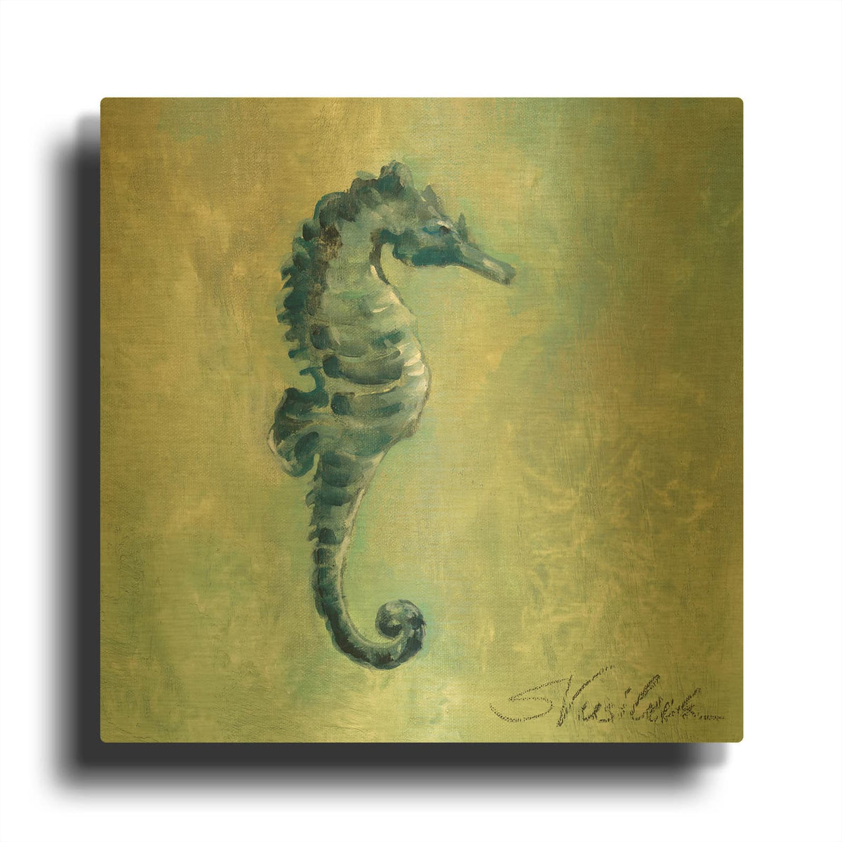 'Indigo Sea Life I' By Silvia Vassileva Gold Metal Wall Art