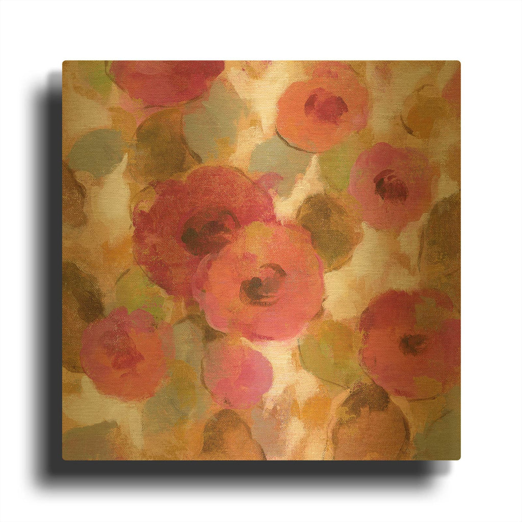 'Glorious Pink Floral II' By Silvia Vassileva Gold Metal Wall Art