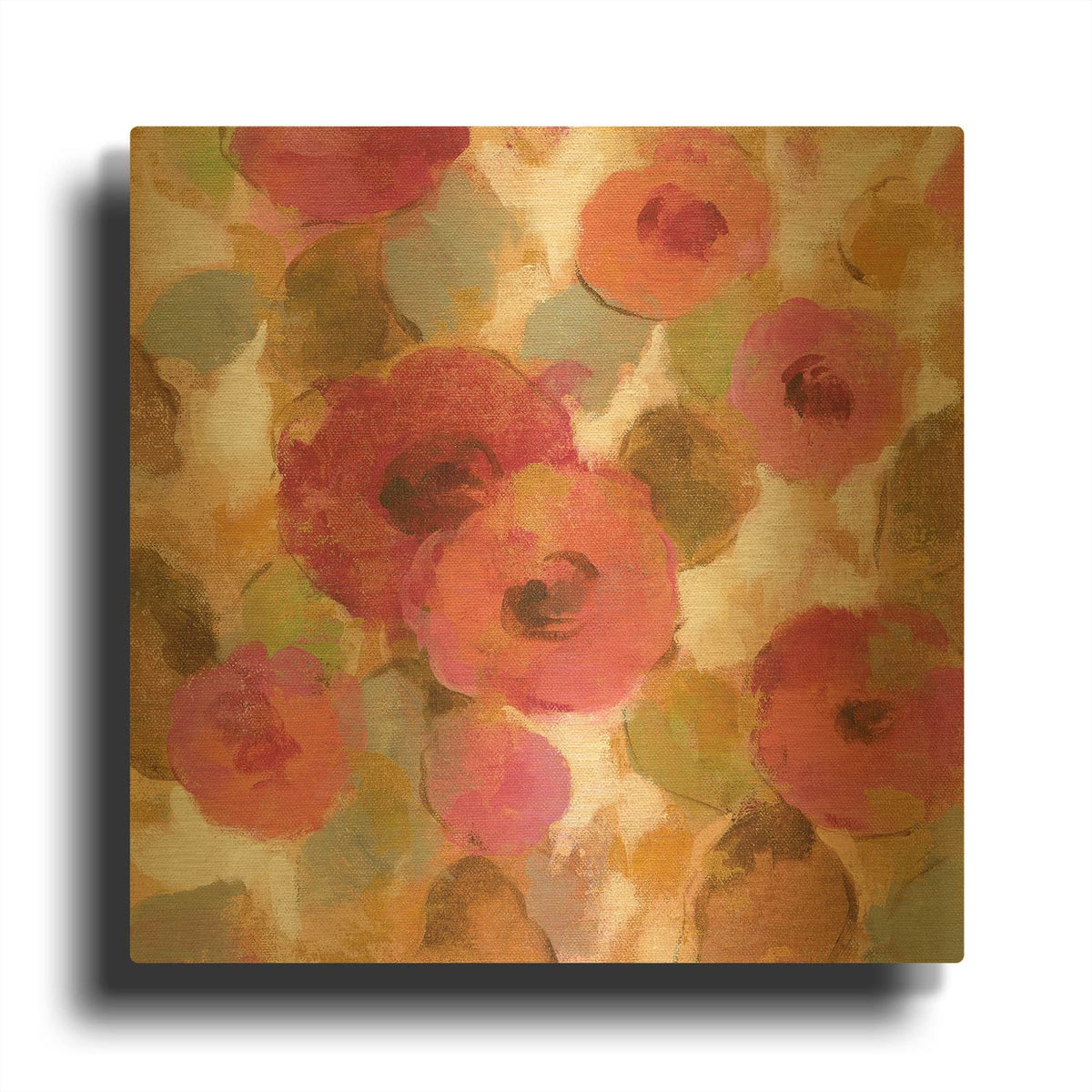 'Glorious Pink Floral II' By Silvia Vassileva Gold Metal Wall Art
