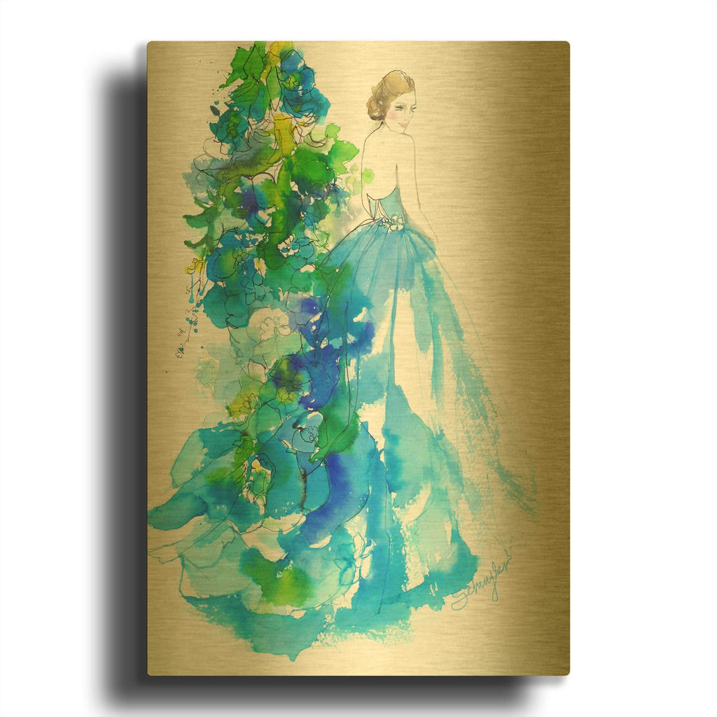 'Delphinium' By Schuyler Rideout Gold Metal Wall Art