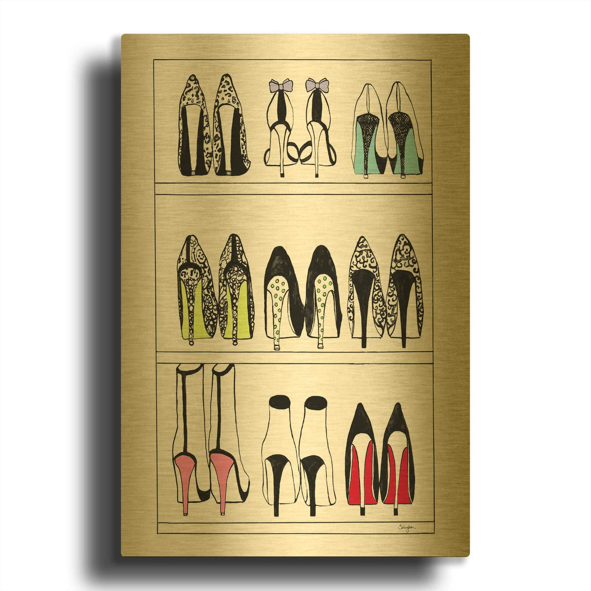 'Closet Perfection' By Schuyler Rideout Gold Metal Wall Art