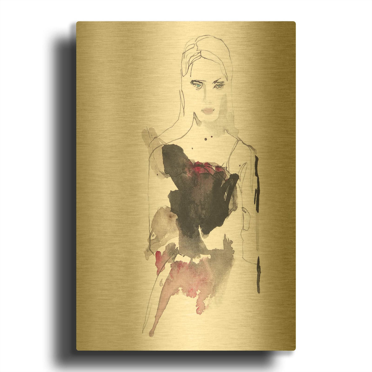 'The Look' By Schuyler Rideout Gold Metal Wall Art