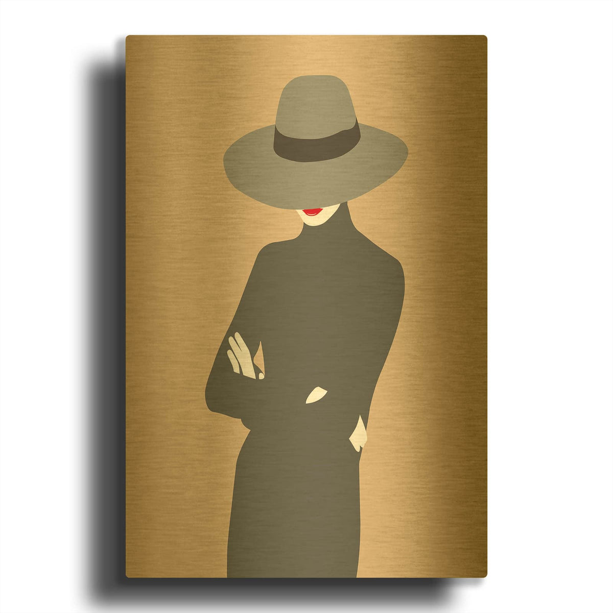 'Lady 5' By Sean Salvadori Gold Metal Wall Art
