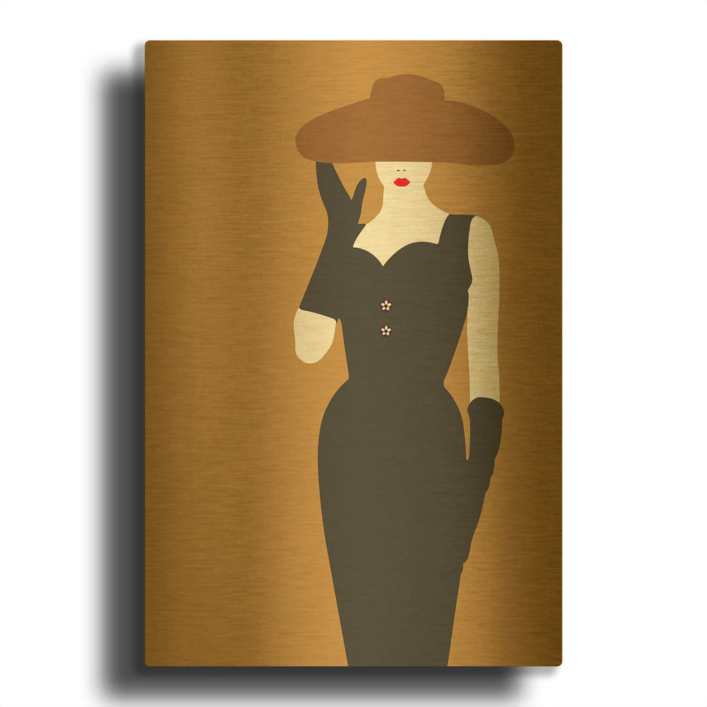 'Lady 16' By Sean Salvadori Gold Metal Wall Art
