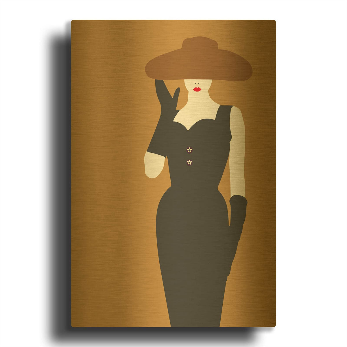 'Lady 16' By Sean Salvadori Gold Metal Wall Art