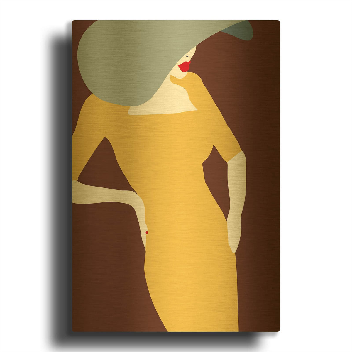 'Lady 17' By Sean Salvadori Gold Metal Wall Art