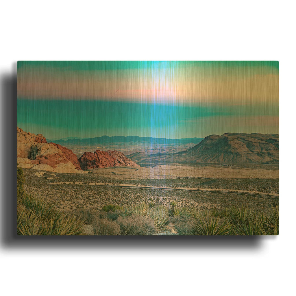 'Nevada - Red Rocks Sunset' By Luxe Gold Metal Wall Art