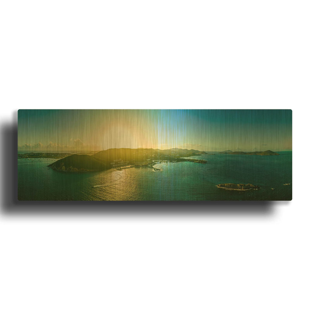 'St Thomas USVI Sunset' By Luxe Gold Metal Wall Art
